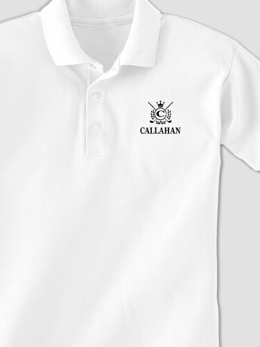 Golf Monogram White Embroidered Polo Shirt