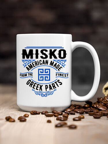 White Greek Parts Personalized ceramic-coffee-mug 