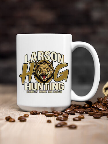 Hog Hunting White Ceramic Coffee Mug (single)