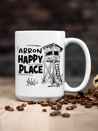 Hunting Happy Place White Ceramic Coffee Mug (single)