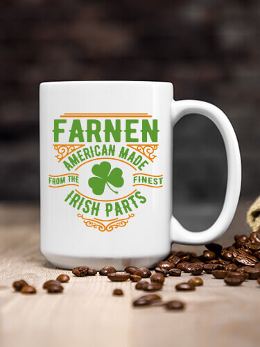 Irish Parts White Ceramic Coffee Mug (single)