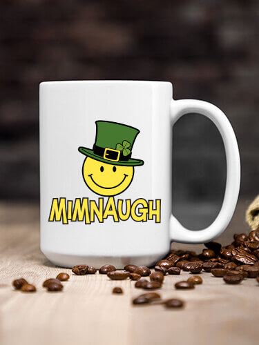 Irish Smiley White Ceramic Coffee Mug (single)