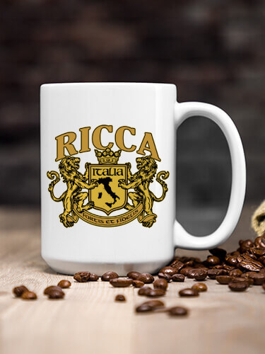 Italian Crest White Ceramic Coffee Mug (single)