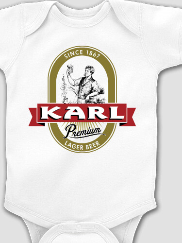 Lager White Baby Bodysuit