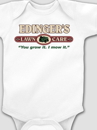 Lawn Care White Baby Bodysuit