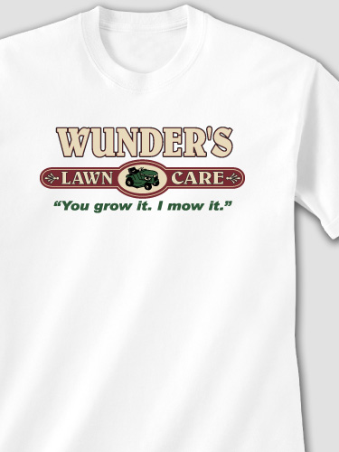 Lawn Care White Adult T-Shirt