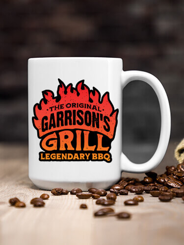 Legendary BBQ White Ceramic Coffee Mug (single)