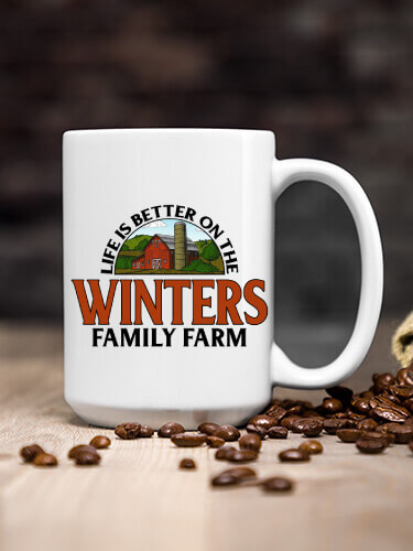 Life Is Better Farm White Ceramic Coffee Mug (single)
