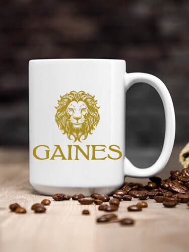 Lion White Ceramic Coffee Mug (single)