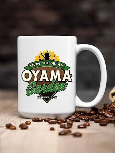 Livin' The Dream Garden White Ceramic Coffee Mug (single)
