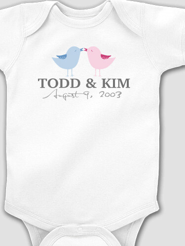 Love Birds White Baby Bodysuit