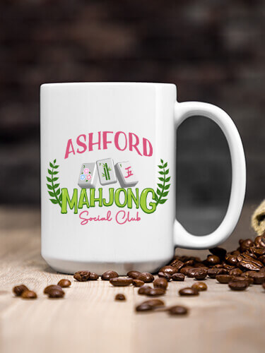 Mahjong White Ceramic Coffee Mug (single)