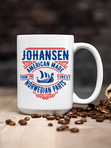 White Norwegian Parts Personalized ceramic-coffee-mug 