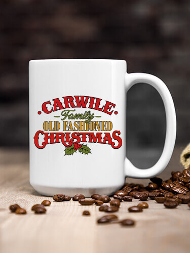White Old Fashioned Christmas Personalized ceramic-coffee-mug 