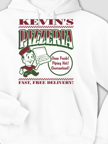 Pizzeria White Adult Hooded Sweatshirt
