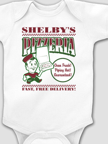 Pizzeria White Baby Bodysuit