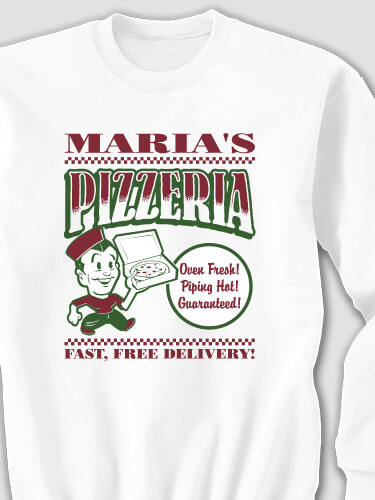 Pizzeria White Adult Sweatshirt