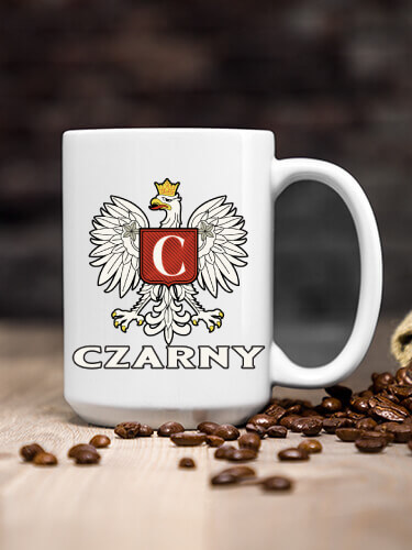 Polish Monogram White Ceramic Coffee Mug (single)