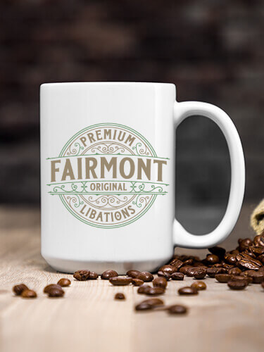 Premium Libations White Ceramic Coffee Mug (single)