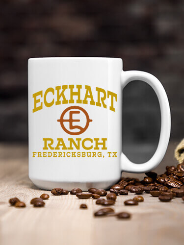 Ranch Monogram White Ceramic Coffee Mug (single)