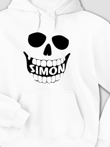 Skeleton White Adult Hooded Sweatshirt