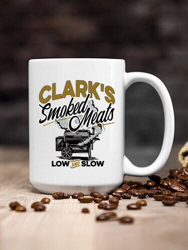 Smoked Meats White Ceramic Coffee Mug (single)