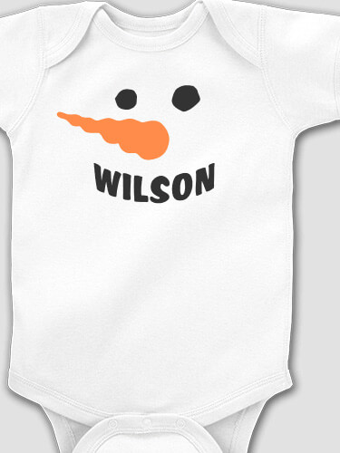 Snowman White Baby Bodysuit