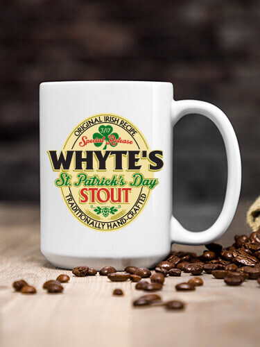 St. Patrick's Day Stout White Ceramic Coffee Mug (single)