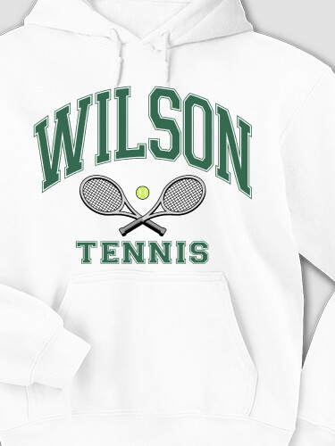 Tennis White Adult Hooded Sweatshirt