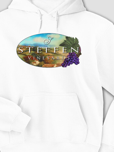 Vineyards White Adult Hooded Sweatshirt