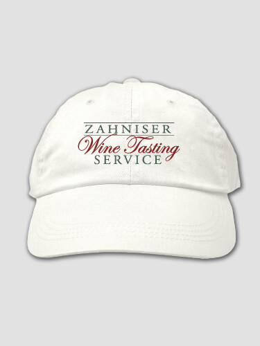 Wine Tasting Service White Embroidered Hat