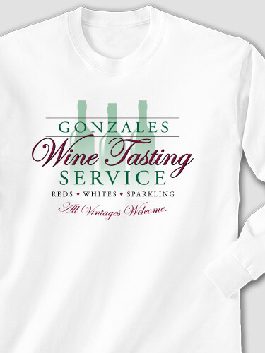 Wine Tasting Service White Adult Long Sleeve