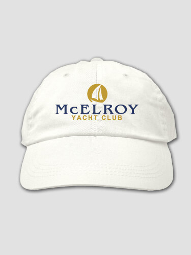 Yacht Club White Embroidered Hat