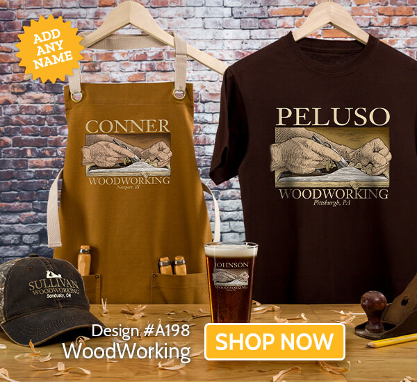 Woodworking - T-Shirt, Hat & Rocks Glass