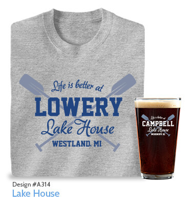 Lake House - Sports Grey T-Shirt & Pint Glass