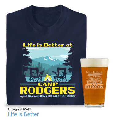 Life Is Better - Navy Blue T-Shirt & Pint Glass
