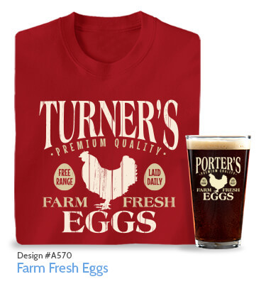 Farm Fresh Eggs - Cardinal Red T-Shirt, Hat & Pint Glass