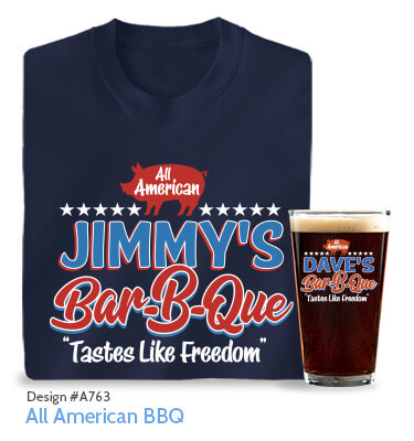 All American BBQ - T-Shirt, Hat & Pint Glass