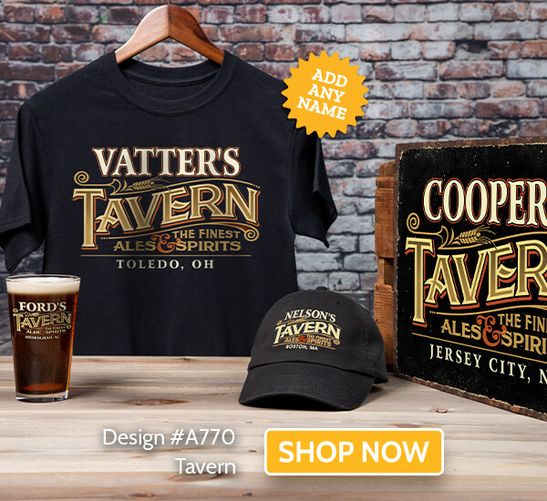 Tavern - Black T-Shirt, Hat & Pint Glass