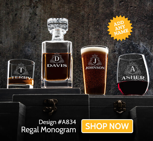 Regal Monogram - T-Shirt, Hat & Rocks Glass