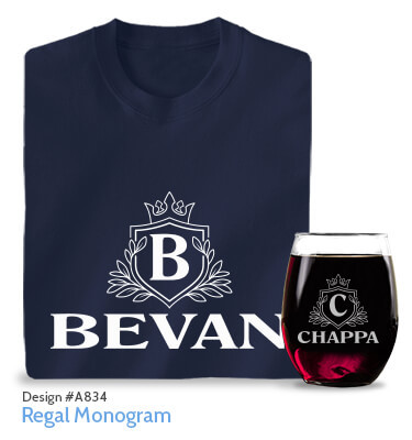 Regal Monogram - T-Shirt, Hat & Rocks Glass
