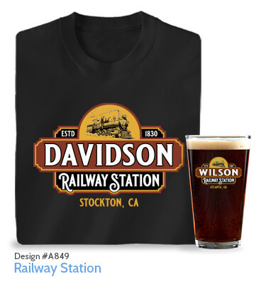 Railway Station - T-Shirt, Hat & Pint Glass