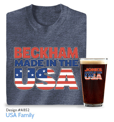 USA Family - T-Shirt, Hat & Rocks Glass