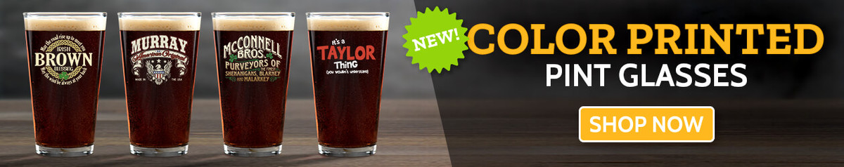 New Personalized Color Printed Pint Glasses