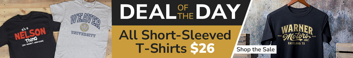 Deal of the Day: Short Sleeved T-Shirts!