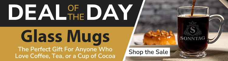 Deal of the Day: Engraved Glass Coffee Mugs!