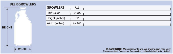 beer growler sizes chart