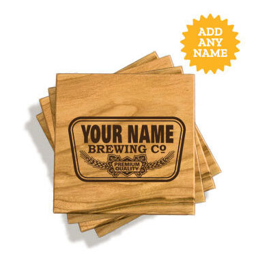 Brewing Company Cherry Wood Coasters