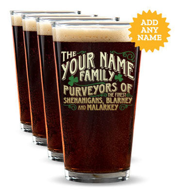 Shenanigans Family Color Printed Pint Glasses