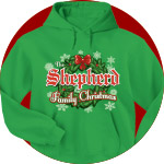 Personalized name above An American Original on a banner above an eagle icon with a red, white, and blue shield and Made in the USA on a navy blue hooded sweatshirt